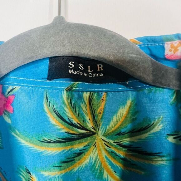 SSLR Blue Hawaiian Tropical Shirt Sz Large - Picture 4 of 11